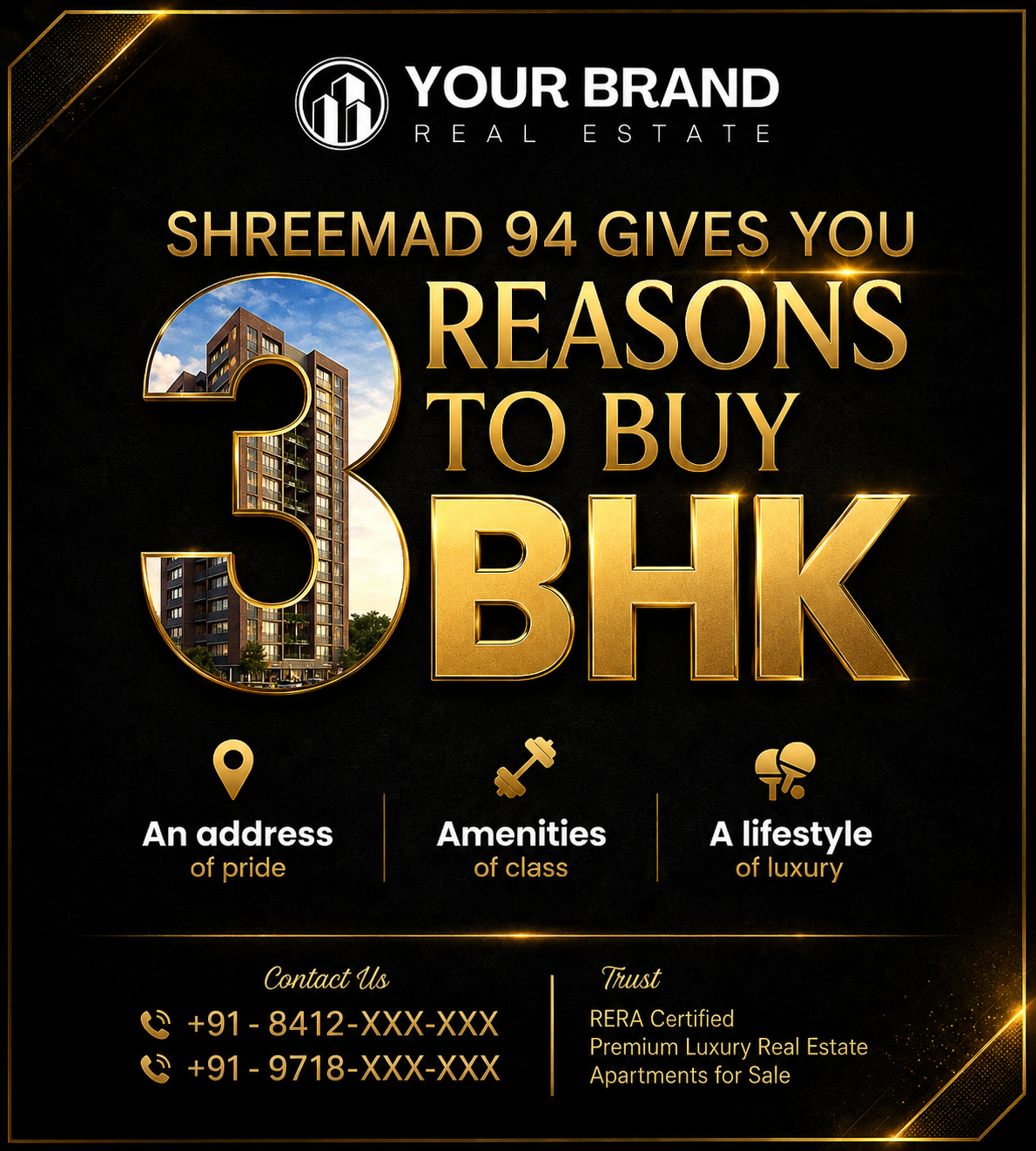 3 BHK property reasons-to-buy campaign creative