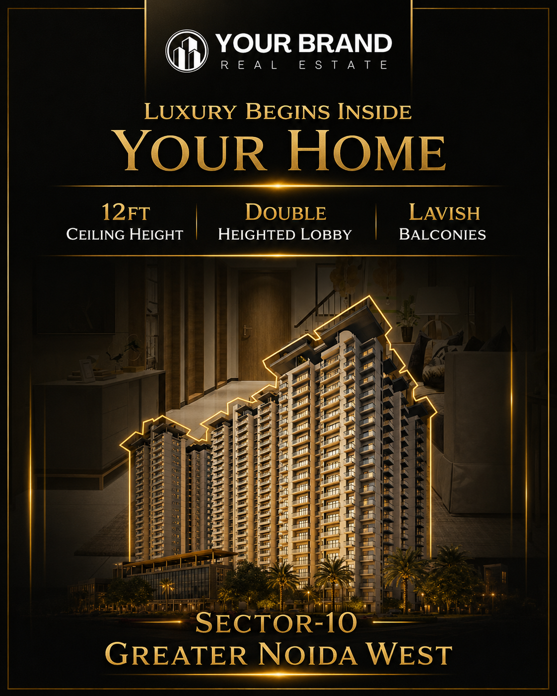 Luxury home campaign creative for Greater Noida West