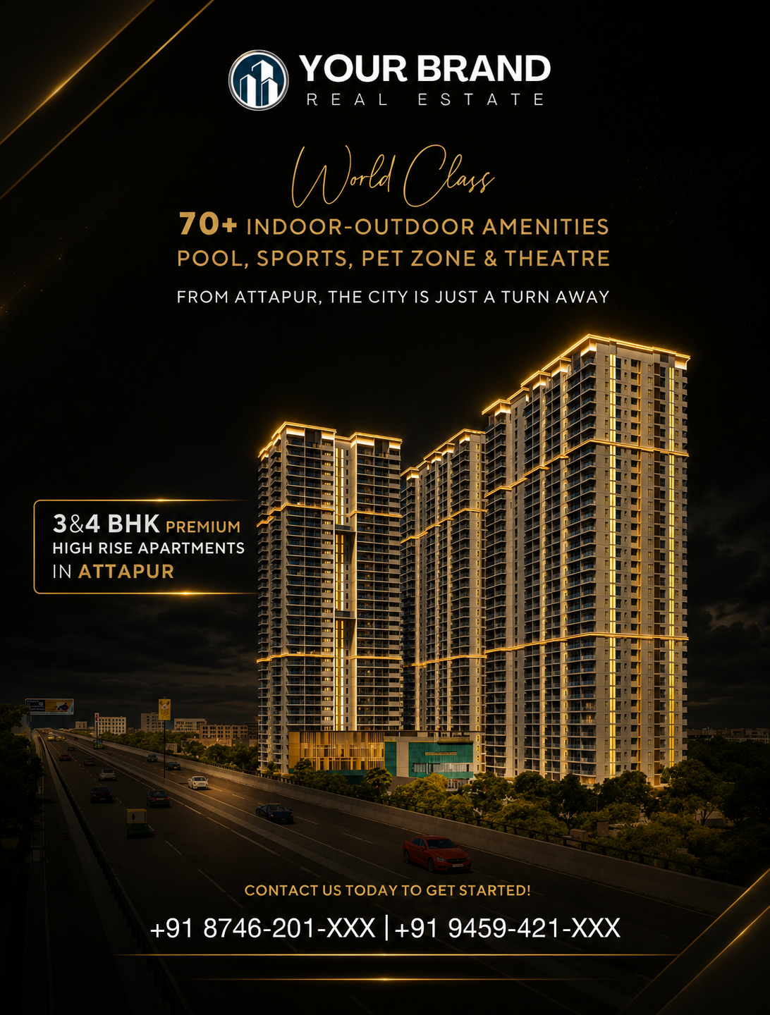 High-rise apartment amenities campaign creative
